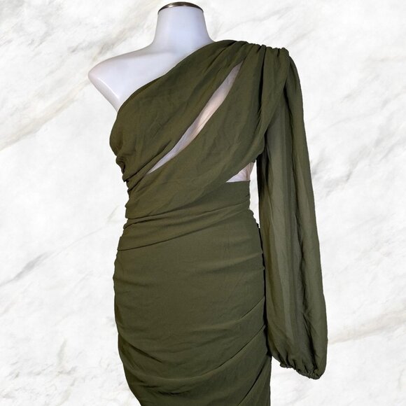 Michael Costello x REVOLVE Mai Mini Dress in Olive - Picture 3 of 12